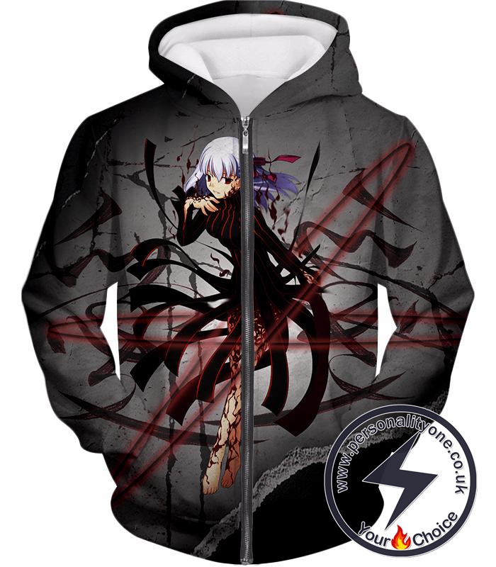 Fate Stay Night Fate Villain Dark Sakura Matou Action Zip Up Hoodie